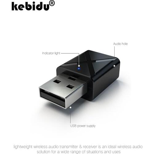 Kebidu USB 5.0 Bluetooth Transmitters Wireless Audio Music Stereo adapter Dongle Receiver Bluetooth Speaker Headphone for TV PC