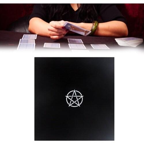Altar Tarot Black Tablecloth Five-pointed Star Flocking Soft Party Table Cloth Enthusiasts Psychological Magicians Tablecloth