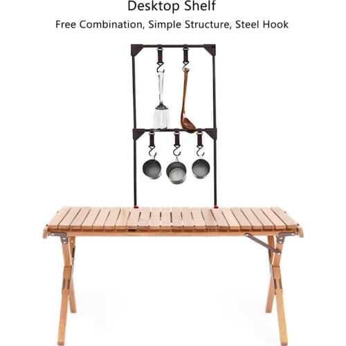 Outdoor Camping Holder Hanging Rack Folding Camping Storage Rack Multi-purpose Picnic Barbecue Tableware Camping Accessories