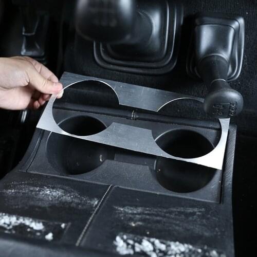 For Land Rover Defender 04-18 Aluminum Alloy Silver Car Central Water Cup Holder Sequin Decorative Frame Sticker Car Accessories