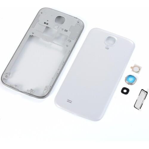 For Samsung Galaxy S4 I9500 I337 i9505 Housing Middle Frame Cover with Power Volume Button+Battery Back Cover+Camera Lens Cover