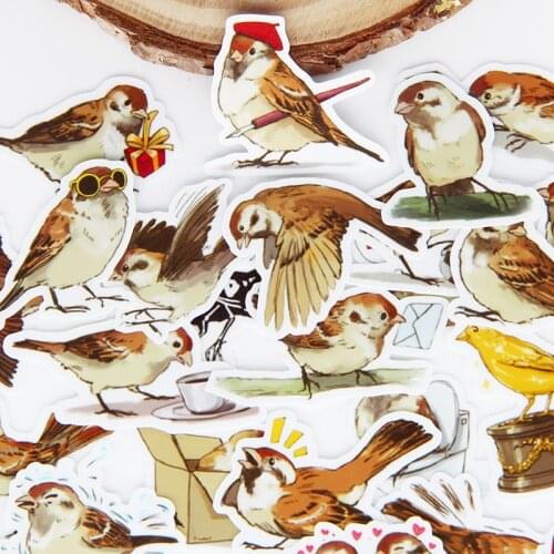 40PCS Birdie Stickers Crafts And Scrapbooking stickers kids toys book Decorative sticker DIY Stationery
