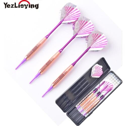 3PCS 18g Professional Electronic Darts Soft Tip Dardos Rose Gold Plated Darts Flights