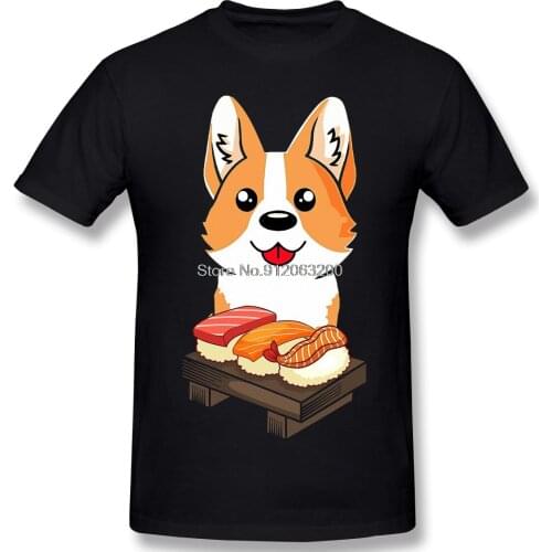 Sushi Corgi Kwaii Dog Humor Foods Arrival TShirt Sushi Life Japanese Anime Oversize Shirt For Men T-Shirt