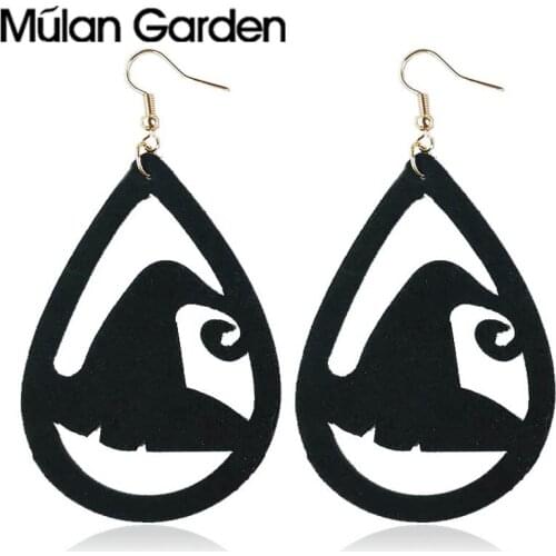 Halloween Earrings for Women Cool Witch Hat Cat Batter Pendant Dangle Earrings Hot Sale Party Gift Jewelry Girl Accessories