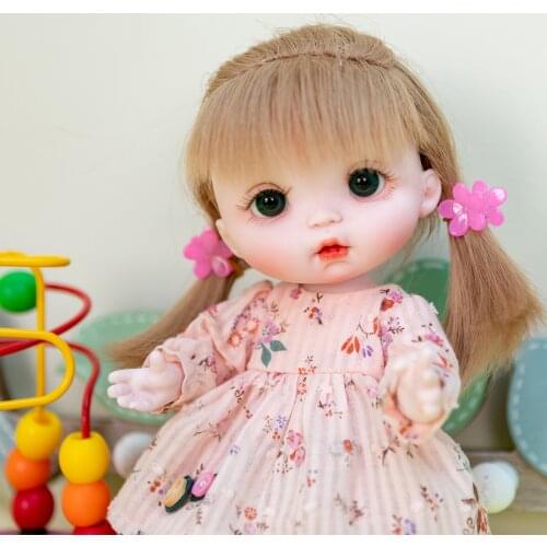 Exquisite mini OB doll 8" 20cm full vinyl body white skin can stand girl doll reborn lifelike with casual dress