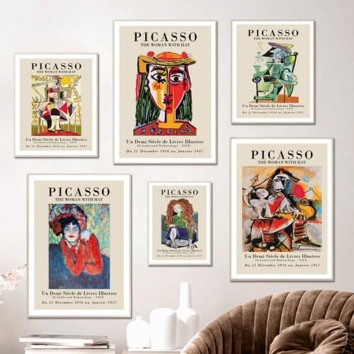 Picasso Woman Color Block Line Wall Art Canvas Painting Nordic Posters And Prints Wall Pictures For Living Room Modern Decor