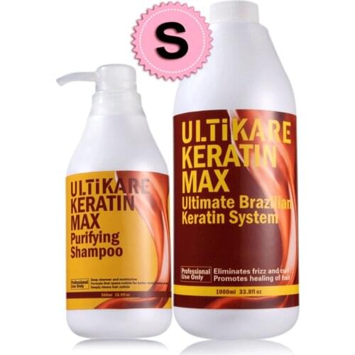 Keratin Brazilian Smoothing Hair Care Products 8% Keratin Treatment+Purifying Shampoo Straighten and Repair Damaged Curly Hair