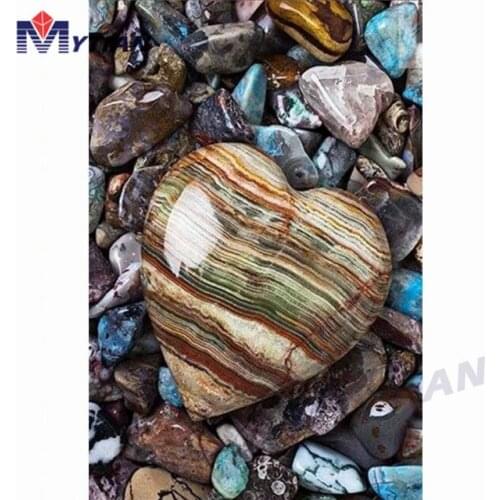 Beautiful Rocks,Heart Rock, DIY 5D Diamond Painting Kits,Full Round&Square Drills Cross Stitch Mosaic Diamond Embroidery Decor
