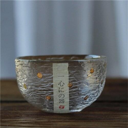 Chinese Retro Style Handmade Hammer Pitcher Zen Glass Cups Thick Glass Cups Heat-resistant Glass Kung Fu Tea Set Creative Teacup