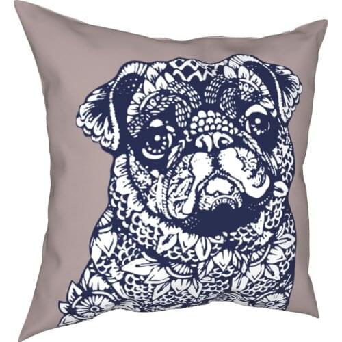 Mandala Of Pug Dog Pillowcase Printed Polyester Cushion Cover Decor Pillow Case Cover Home Drop Shipping 45X45cm