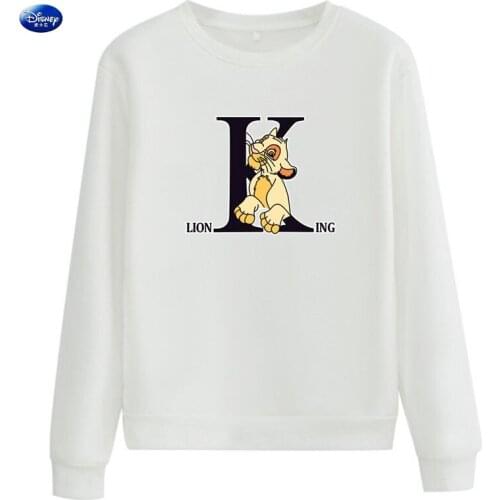 Disney Cartoon The Lion King Simba Cute Kawaii Vrouwen Sweetshirts Witner Autumn Fleece Thick Warm Streetwear Blouses Pullover