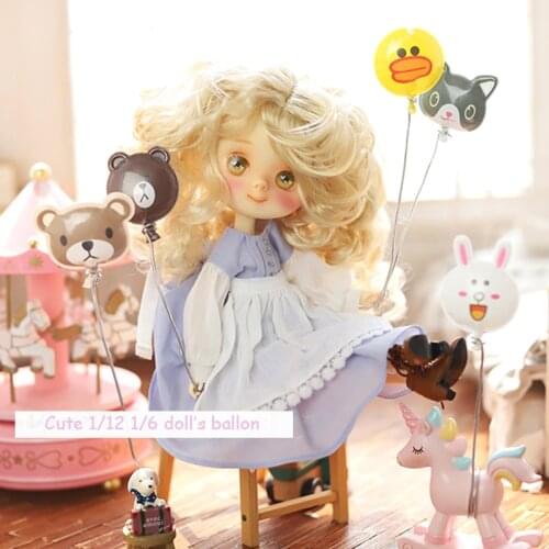 5PCS Cute 1/12 or 1/6 Miniature Dollhouse Mini Ballon for OB11 Blyth BJD Doll Accessories Toy