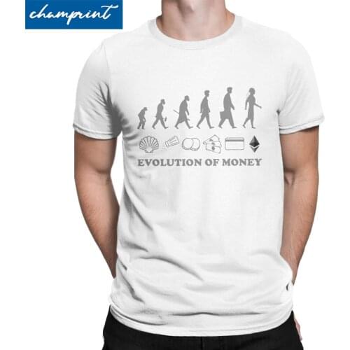 The Evolution Of Money ETH Crypto Men T Shirt Cryptocurrency Ethereum Blockchain Tee Shirt Round Neck T-Shirt Gift Idea Clothes