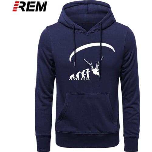 Fashion Human Evolution Paragliding Printing Men 31 Colors O-neck 100% Cotton Harajuku Unisex Hoodies, Sweatshirts