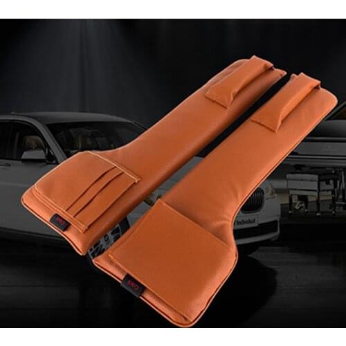 Car Seat Gap Filler Pockets PU Leather Storage Car Organizer Car Seat Slit Gap Pocket Storage Leak Stop Pad Soft Padding