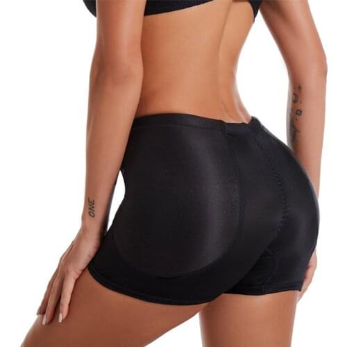 Women Mid Waist Underwear Sponge Pads Body Shapers Hips Up Belly Slim Fake Ass Pants Padded Shapewear Panties Hip Pads Plus Size