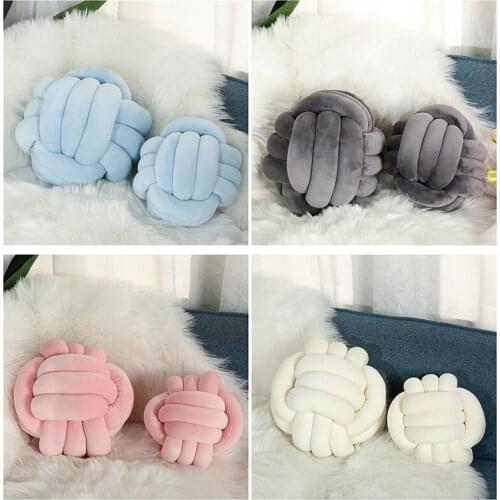 Nordic 20cm 27cm Plush Handmade Knotted Pillow Sofa Bedding Pillows Bed Backrest Cushion Office Kids Room Decoration Cushions