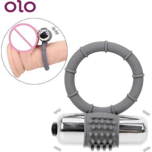 OLO Vibrator Penis Rings Vibration Delay Ejaculation Cock Vibrator Rings Clitoris Stimulator Sex Toys for Men Single Frequency