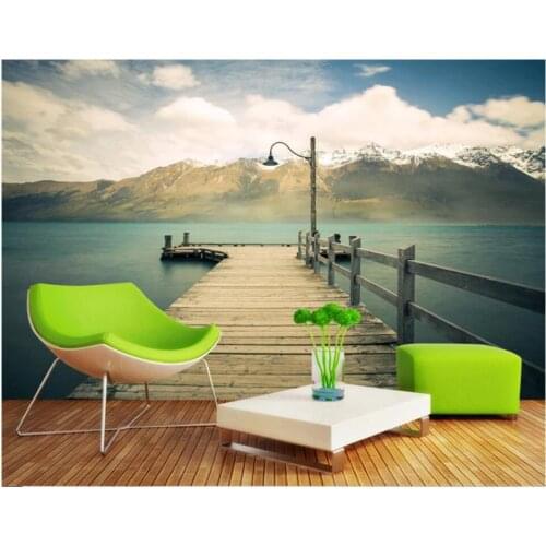 Custom photo 3d wallpaper Maldives seaside wooden bridge scenery living room home decor 3d wall murals wallpaper for walls 3 d