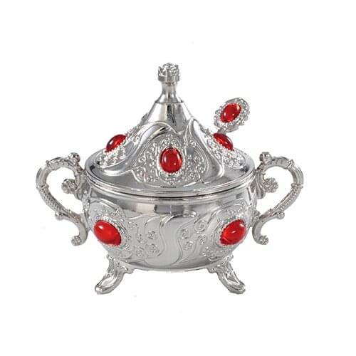 Sugar Bowl with Spoon 5 Different Colors Presentation For Sugar Presentation High Quality Silver Plated 135