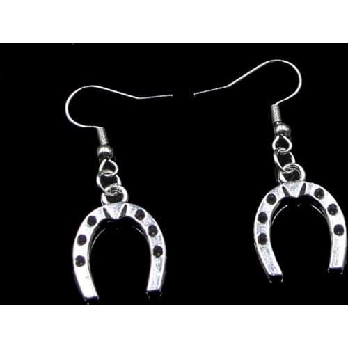 Fashion Handmade Simple Design 21*16mm Lucky Horseshoe Horse Drop Earrings For Women Gift Fashion Jewelry Cute Small Object