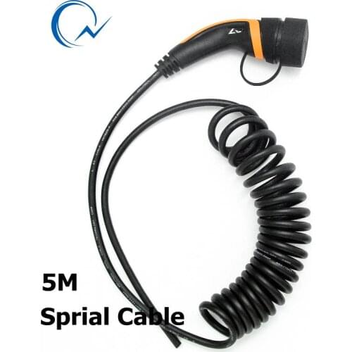 16A 32A plug with 5M sprical cable for EV side IEC62196-2 Type 2 European standard male plug female AC plug with 5 Meter