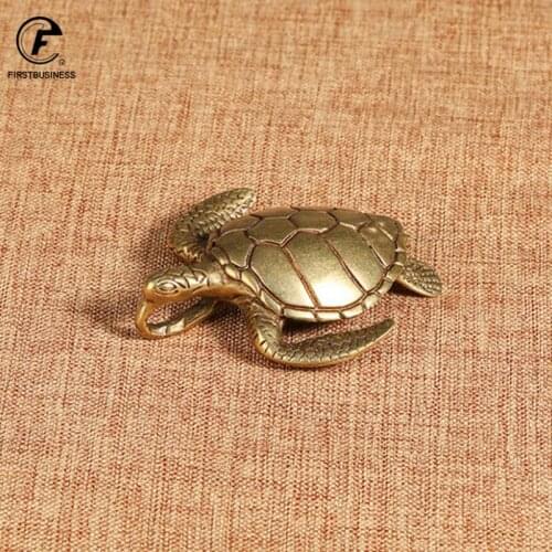 Pure Copper Turtle Statue Vintage Brass Tortoise Miniatures Figurines Home Decorations Car Ornament Desk Decor Accessories Craft