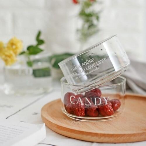 Glass Salad Bowl Transparent Heatproof Fruits Dessert Storage Bowl For Home Kitchen Tools Glass Storage Bowl Kitchen Accessories