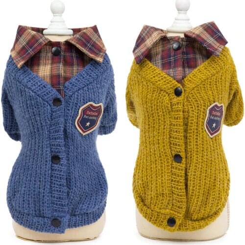 British Designer Pet Dog Sweater Winter Dog Clothes Sweaters For Small Dogs Dachshund Puppy Cat Pullover Knitted Sweaters Dogs
