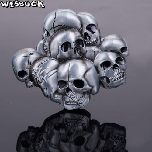 WesBuck Brand Fashion Mens 2020 New Style Skull Cowboy Belt Buckle For Men Women Jeans Accessories Boucle Ceinture