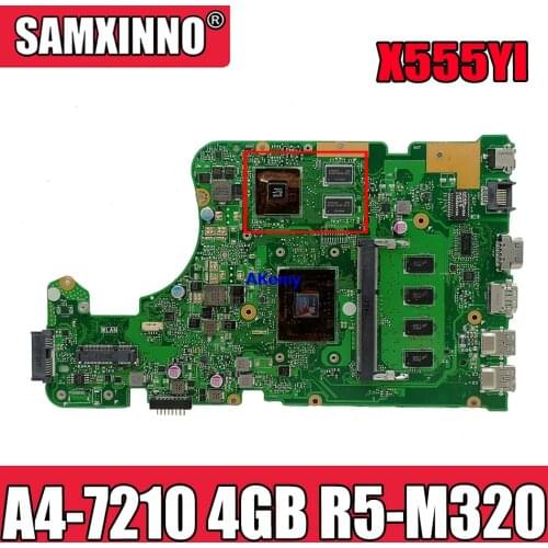 X555YI X555DG REV2.0 motherboard For Asus X555Y X555YI A555D X555D X555DG laptop motherboar Test work 100% A4-7210 4GB R5-M320