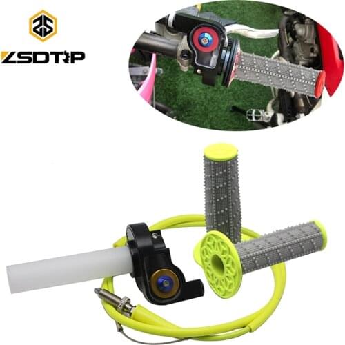 ZSDTRP 7/8" 22mm Motorcycle Twist Throttle Grips Cable Hand Grip for CRF KLX TTR 110 125 150 200 250 cc Dirt Pit Bike