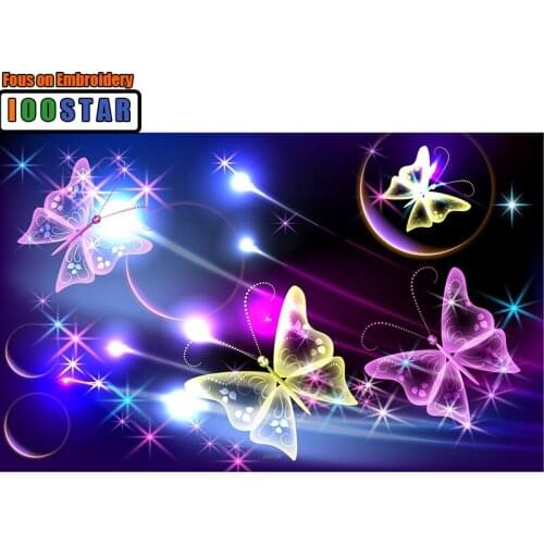 100% 5D DIY Full Square/Circle Diamond Painting Butterfly Embroidery Cross-stitch Mosaic Rhinestone Decorations