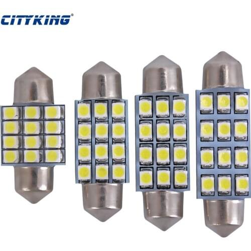 100X Car Bulb Festoon White light LED 12SMD 31mm 36 mm 39mm 41mm 1210 3528 LED Dome Map Lamp