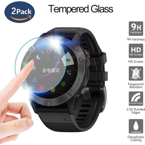 2PCS 9H Tempered Glass For Garmin Fenix 5 5s plus 6 6s 6x pro Screen Protector film Guard Premium Screen Protective cover film