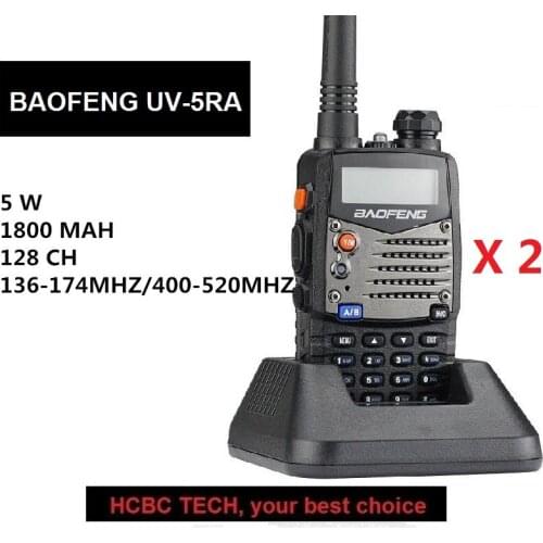2PCS UHF VHF BAOFENG UV-5RA Portable Two Way Radio5W 128CH Updated UV-5R Ham Transceiver CB Radio Communicator for Motorola