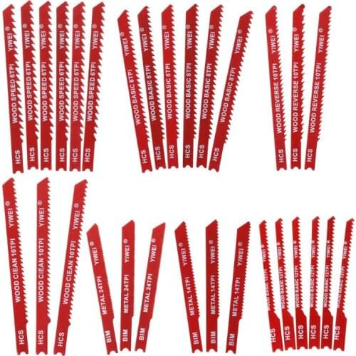 30pcs Assorted Steel U-shank Jigsaw Blade Set Fitting For Plastic Wood Jig Saw Tool
