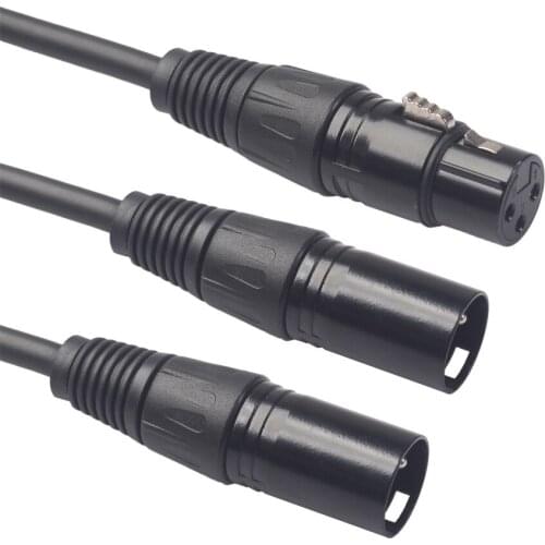 30cm 3Pin XLR 1 Male To 2 Female Audio Extension Cable Microphone Y Audio Splitter Cord Line For Mixer Recorder XLR 3 Pin Male