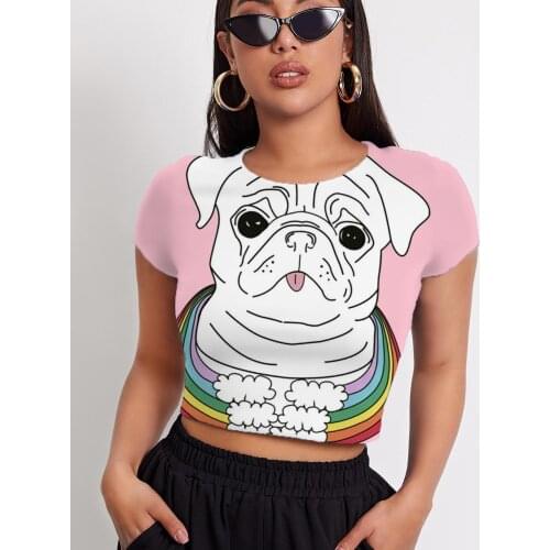 3d Tshirt Unicorn T shirt Women Animal Shirt Print Rainbow Navel Bare Cloud Tshirt Printed Short Sleeve T shirts New Male O-Neck