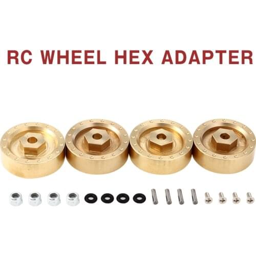4pcs Brass Wheel Hub Weight Adapter 6mm Thickness 20x20x7mm For Axial SCX24 90081 AXI00002 1/24 RC Car DIY Parts Accessories