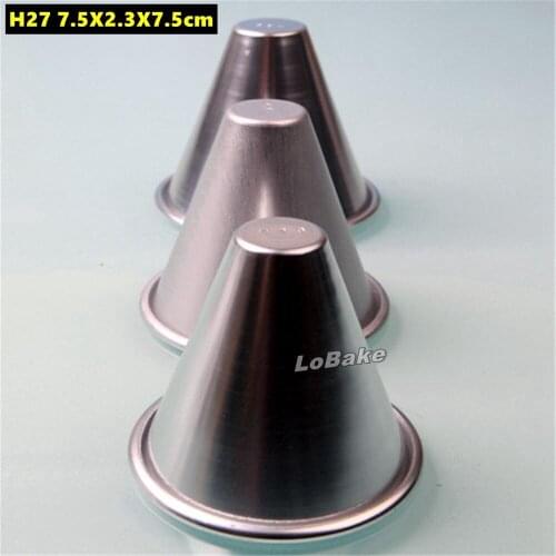 5pcs/lot) Medium size 7.5*2.3*7.5cm cone conus shape aluminium tart jelly pudding tart cake molds tin for DIY bakery tools