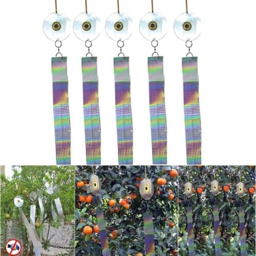 5PCS/Lot Bird Scare Reflective Tape Dics Audible Repellent Pigeons Fox Repeller Ribbon Deterrent Tapes For Garden Pest Control