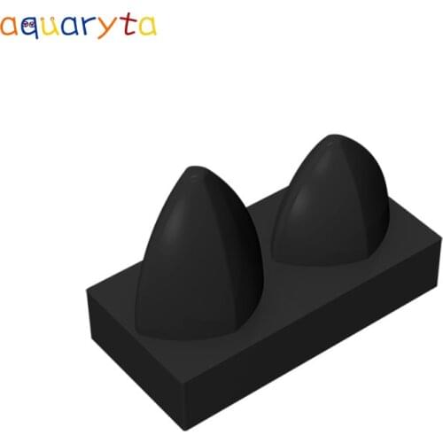 Aquaryta 50pcs Building Blocks Parts MOC Brick 1X2 with 2 Vertical Teeth Compatible with 15209 DIY Education Creative Toys Gifts