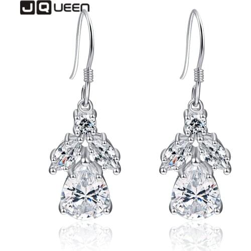925 Silver Earrings Wedding 7*9mm Water Drop Marquise Diamond Zircon Earrings Ear Studs for Wedding Engagement Party