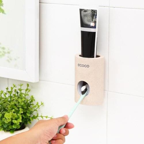 Automatic Toothpaste Dispenser Dust-proof Toothbrush Holder Wall Mount Stand Bathroom Accessories Set Toothpaste Squeezers Tooth