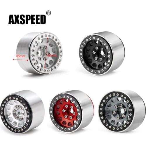 AXSPEED Climbing Car Parts 1.9inch Wheel Rims 35mm Width Beadlock Metal Alloy Wheel Hub for 1/10 RC Crawler Car Accessories