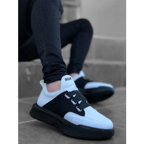 BA0160 Band Men High Base White Black Sport Shoes