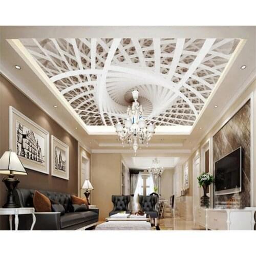 Beibehang Custom Wallpaper 3D Stereo Art Geometric Ceiling Modern Furnishing Wallpaper Living Room Bedroom Ceiling Wallpaper