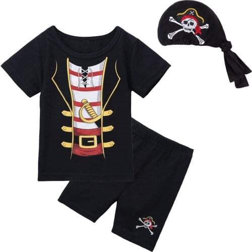 Baby Pirate Costume Newborm Clothes Infant Party Cosplay Costumes Boys Halloween Outfits Fancy Dress 3PCS